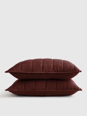 Quince Linen Box Quilted Shams x2